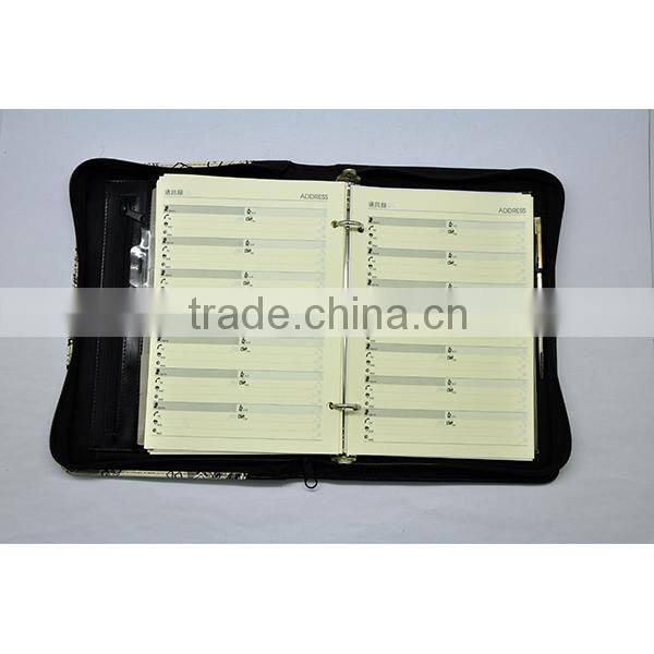 pu leather executive conference folder with 3 ring binder