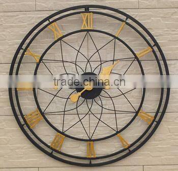 wholesale Wrought Iron home decor handicrafts vintage 24" digital metal wall clock