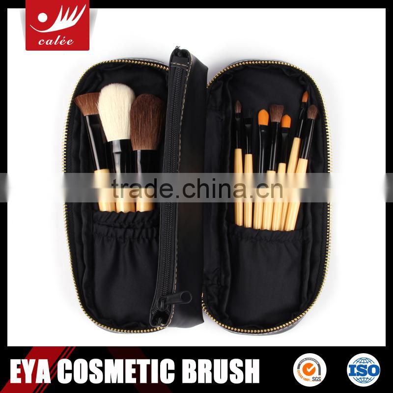 10 pcs convenient cosmetic brush set with zipper pouch