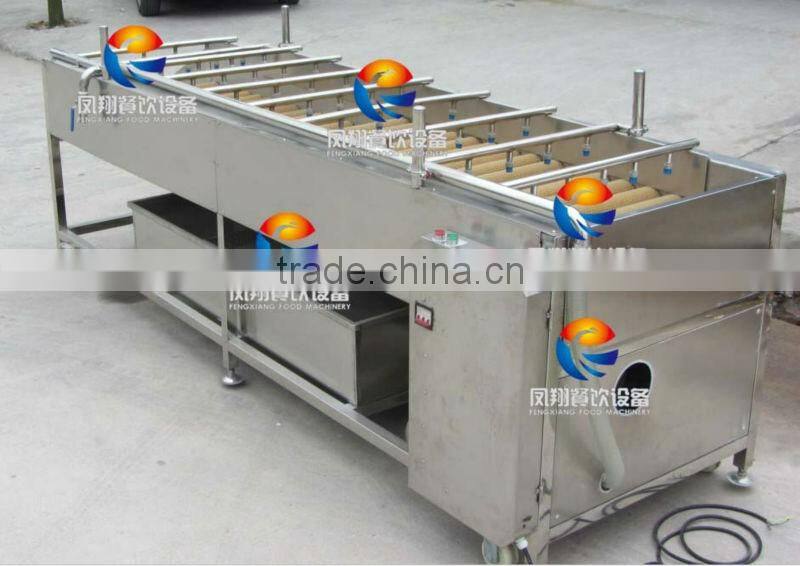 Spray Type Fruit/Melons/Vegetable Washing Machine with roller brushes