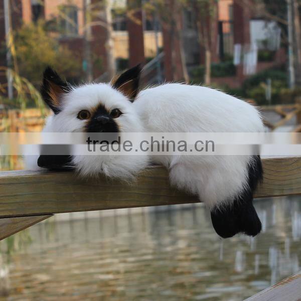 customized real looking synthetic fur breathing sleeping cat toy