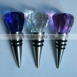 Shining Diamond Crystal stainless steel wine bottle stopper metal bottle cap wine stopper