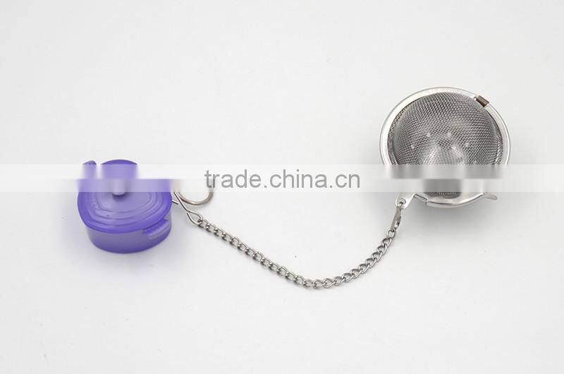 Hot sale tea lovers metal tea infuser , tea strainer filter with macaron tip decoration
