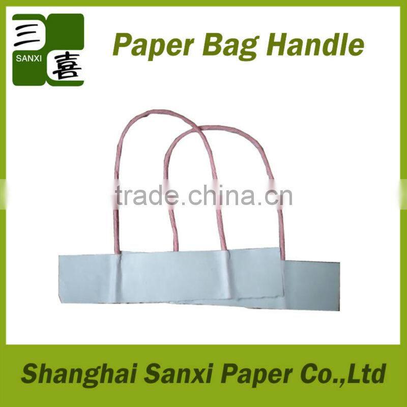2013 Shanghai sanxi white eco-friendly kraft Paper handle with good quality and low price