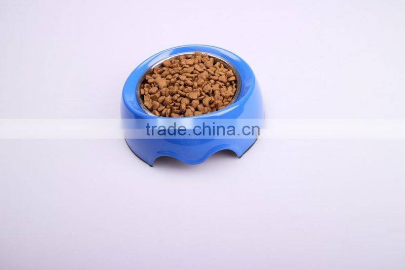 new design melamine dog bowl with stainless steel bowl