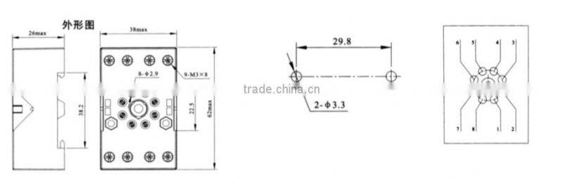 HEIGHT Hot Sale RX78755 Relay Socket /8 pin Relay Socket/general relay socket with High Quality Factory Price