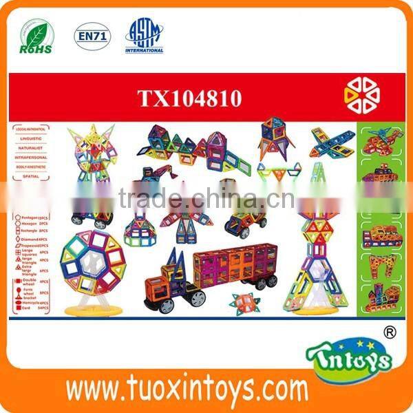 198pcs plastic DIY magnetic puzzle blocks new intelligent toys for children with wheels