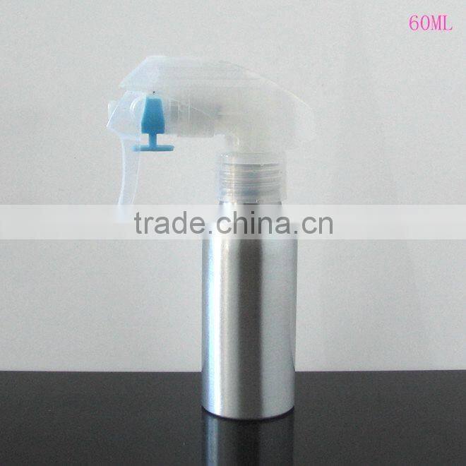 2017 Wholesale 30m -500ml empty aluminum bottle with mouse trigger sprayer aluminum trigger spray bottle for cosmetic packaging