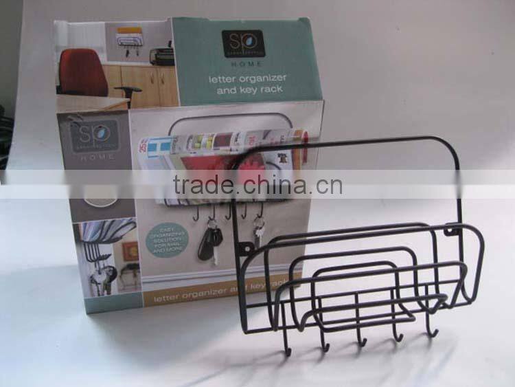 Wall hanging 5-Tier Letter & Magazine Rack And Keys Holder