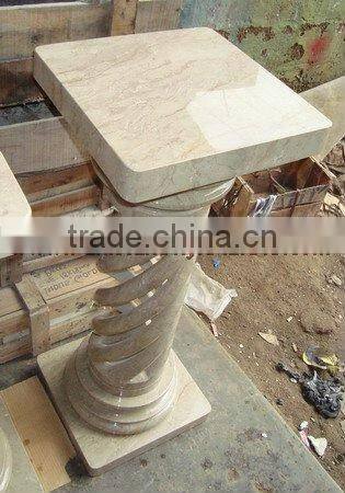 A GRADE VERONA BEIGE MARBLE PEDESTALS