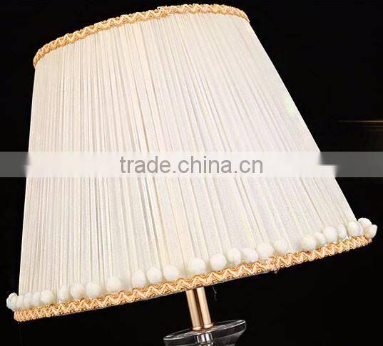 Modern home lamp crsytal ball design clear K9 crystal table lamp with white color lampshade