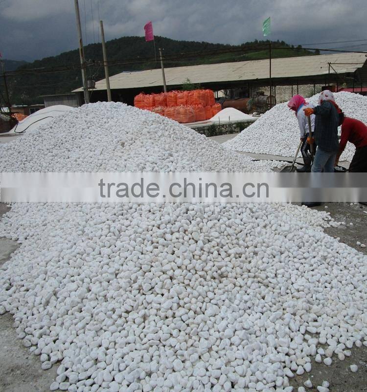 Tumbled Snow White Pebble Stone for Landscaping Paving