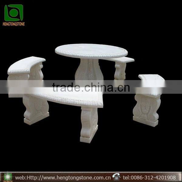 Stone Park Marble Garden Bench