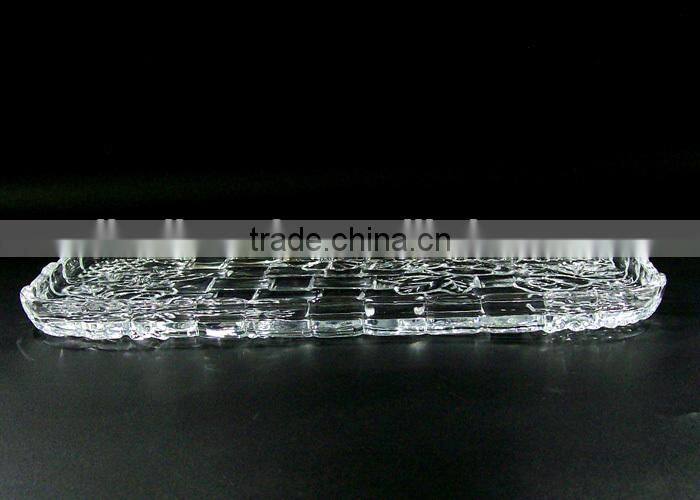 2017 new big glass plate transparent glass fruit plate