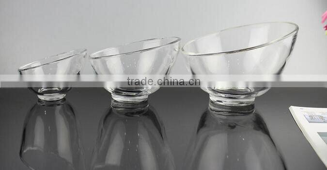 400ml Slope shape glass bowl salad glass bowl unique shape fruit bowl