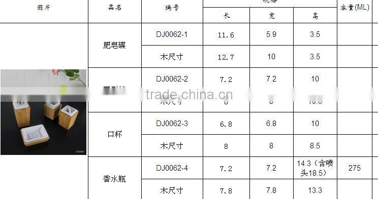 Factory direct 4 pcs Ceramic bathroom set with wooden cover