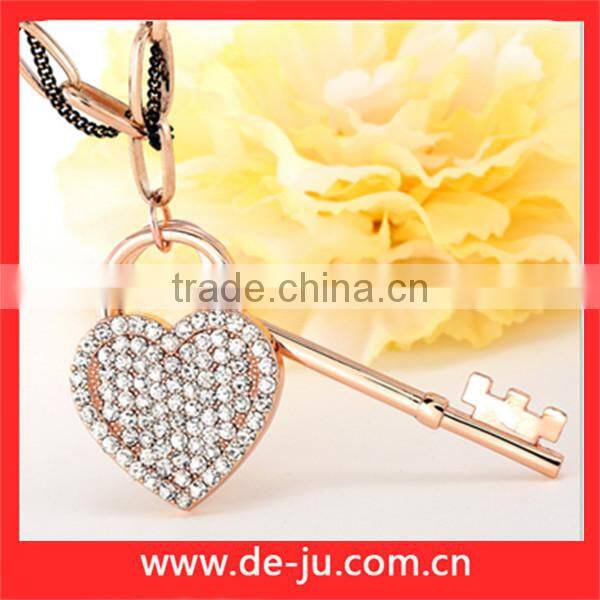 Unique Fashion Charm Heart and Key Sweater Necklace