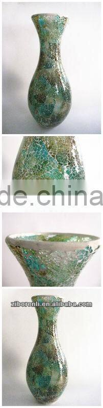 Turquoise Floor Decoration Texure Samshed Mosaic Large Fashion Flared Tall Glass Vases