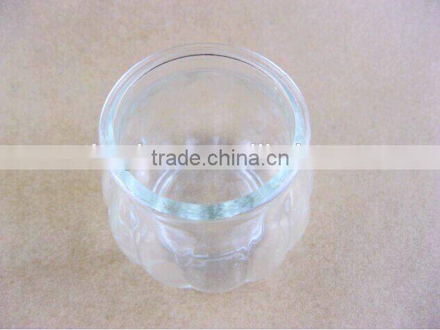 glass pumpkin shaped jar / glass jar