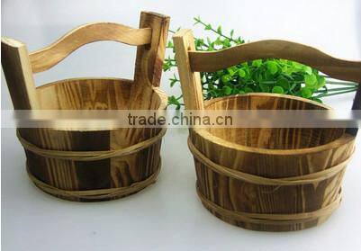 Retro roast color handle wooden barrel