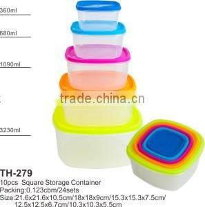 wholesale plastic clear square storage container with lid