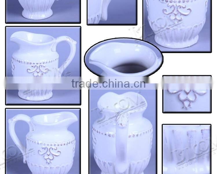 Cheap ceramic white pitcher