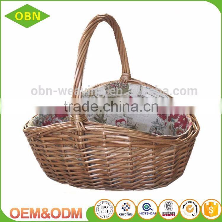China wholesale custom the portable outdoor food gift wicker material native gift baskets