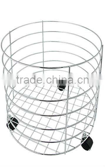 Muti-function hotel waste basket, metal with chrome plate