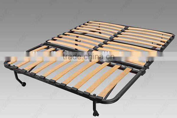 Hot sell metal folding sofa bed frame with wooden flat slats