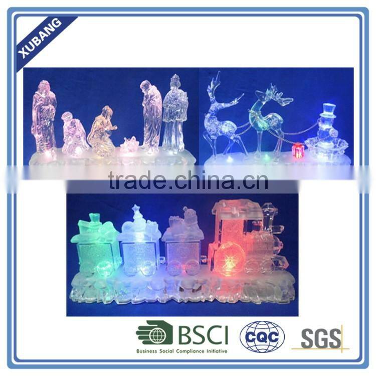 Acrylic Promotional fashionable angels with colorful LED light and 6 timer