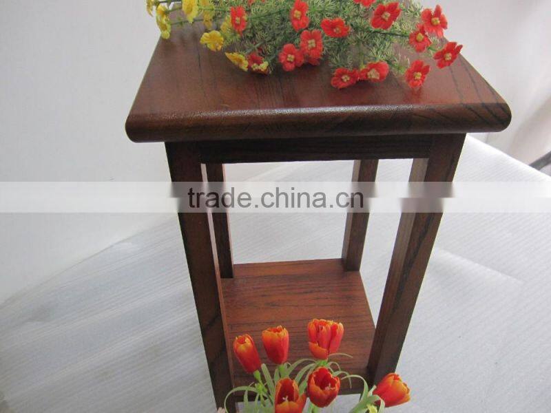 Wholesale wooden two layers wooden garden flower shelf