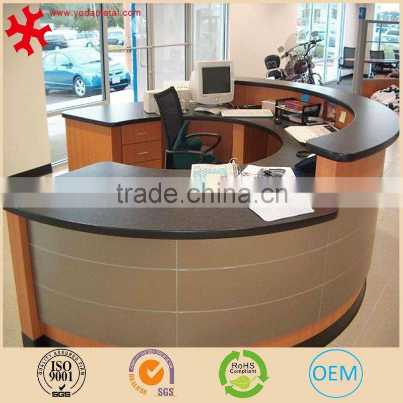 Modern solid wood semi-circle office furniture cheap reception desk