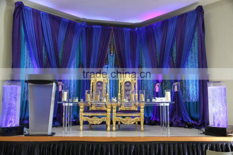 Miller gold color bride and groom royal wedding chair