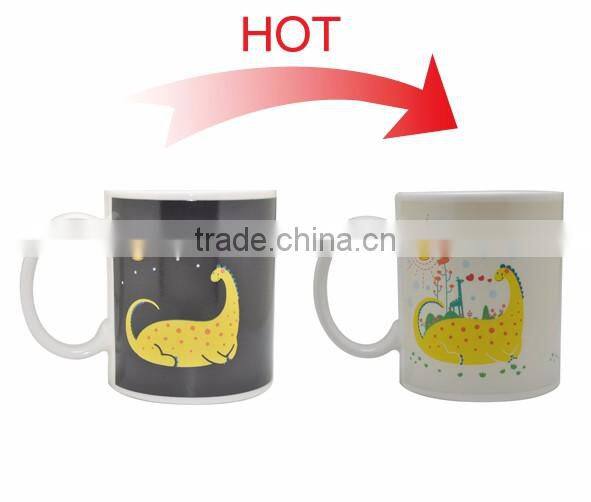 Hot Sale Dinosaur color changing Ceramic mug for Promotional