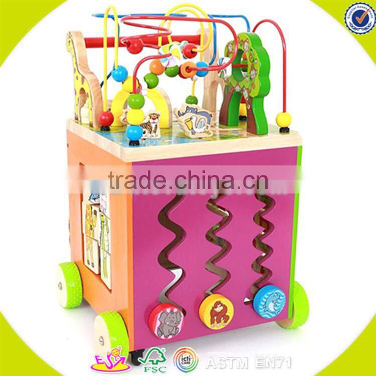 Wholesale wooden multifunction baby walkers best gift kids wooden stroller baby Walker educational wooden baby walker W16E040