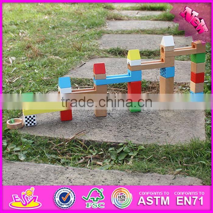 2016 new design building blocks funny children wooden marble run toys W13A126