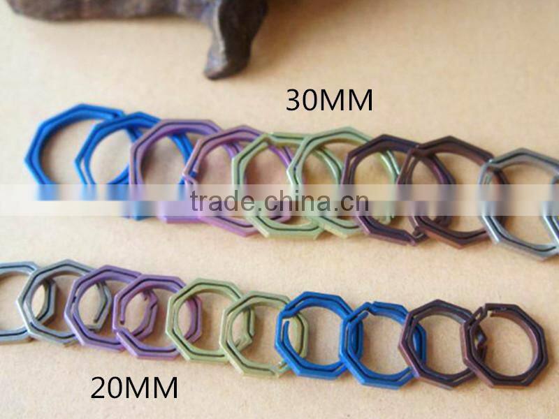 TK-2308 20MM TC4 Octagonal Titanium Keychain