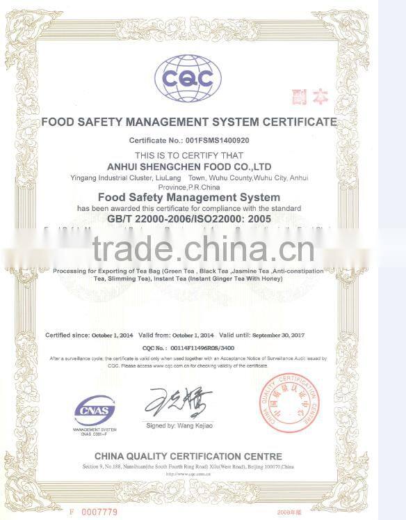 2017 Chinese FDA Approved Customized Re-Sealable Zipper Aluminium Organic Green Tea Bag