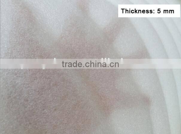 China Export Wholesale EPE foam cloth cushion film /color white /tasteless