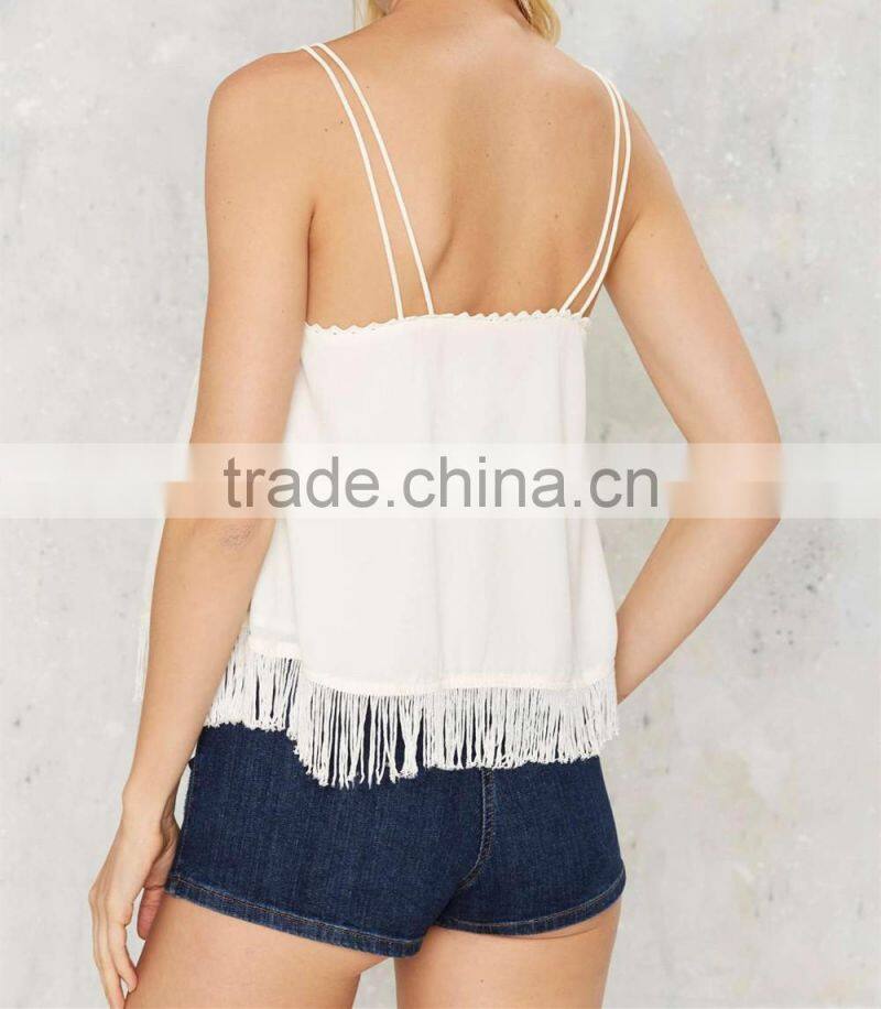 2016 Latest Ladies Summer Well Thread Fringe Cami Top HST8053