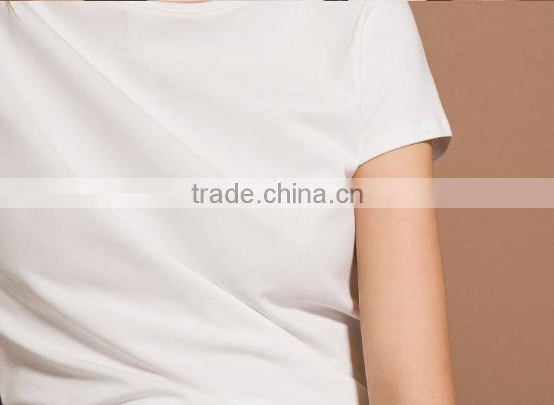 2016 New Fashion Summer Cotton Women Blank O-neck Short Sleeve T Shirts