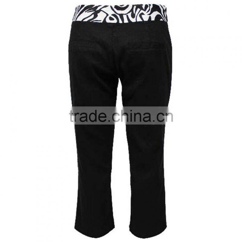 Latest design breathable 3/4 length office wear pants women