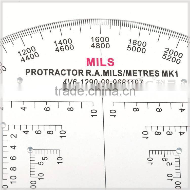 China Kearing plastic small round accurate 6 inch military protractor