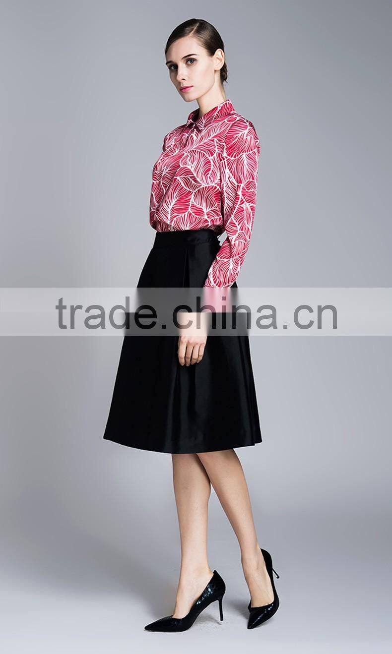 Spring-Summer Season Ladies Length Sleeve Printing Shirt Blouse