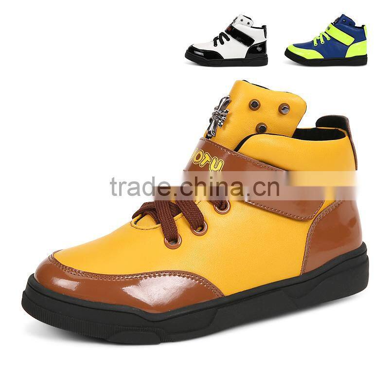 new style fashion high top children casual shoes sneakers for boys, best quality kids high upper shoes sample made in china