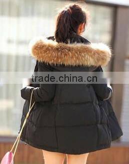 GZY wholesale pink coat fur hood at low price