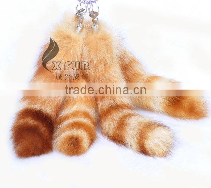 CX-R-04 Europe Fashion Raccoon Tail Fur Keychain
