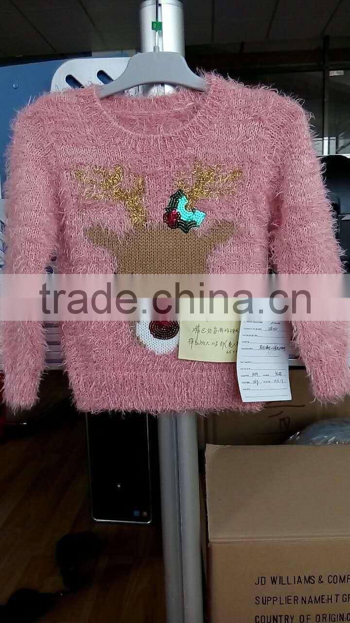Kids Wholesale Eyelash Knit christmas Sweater (KS0437)