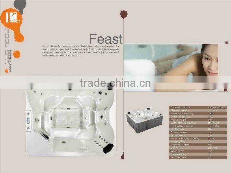 Fashion whirlpool massage outdoor hot tub spa