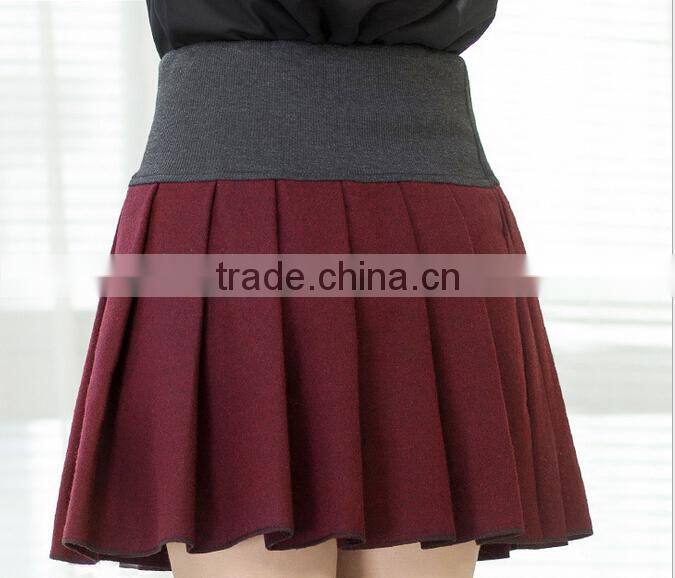 latest sexy young girls wearing wool knit short flared skirts